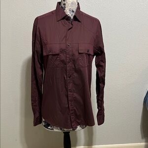 Z-Zegna Burgundy Button-Up Shirt